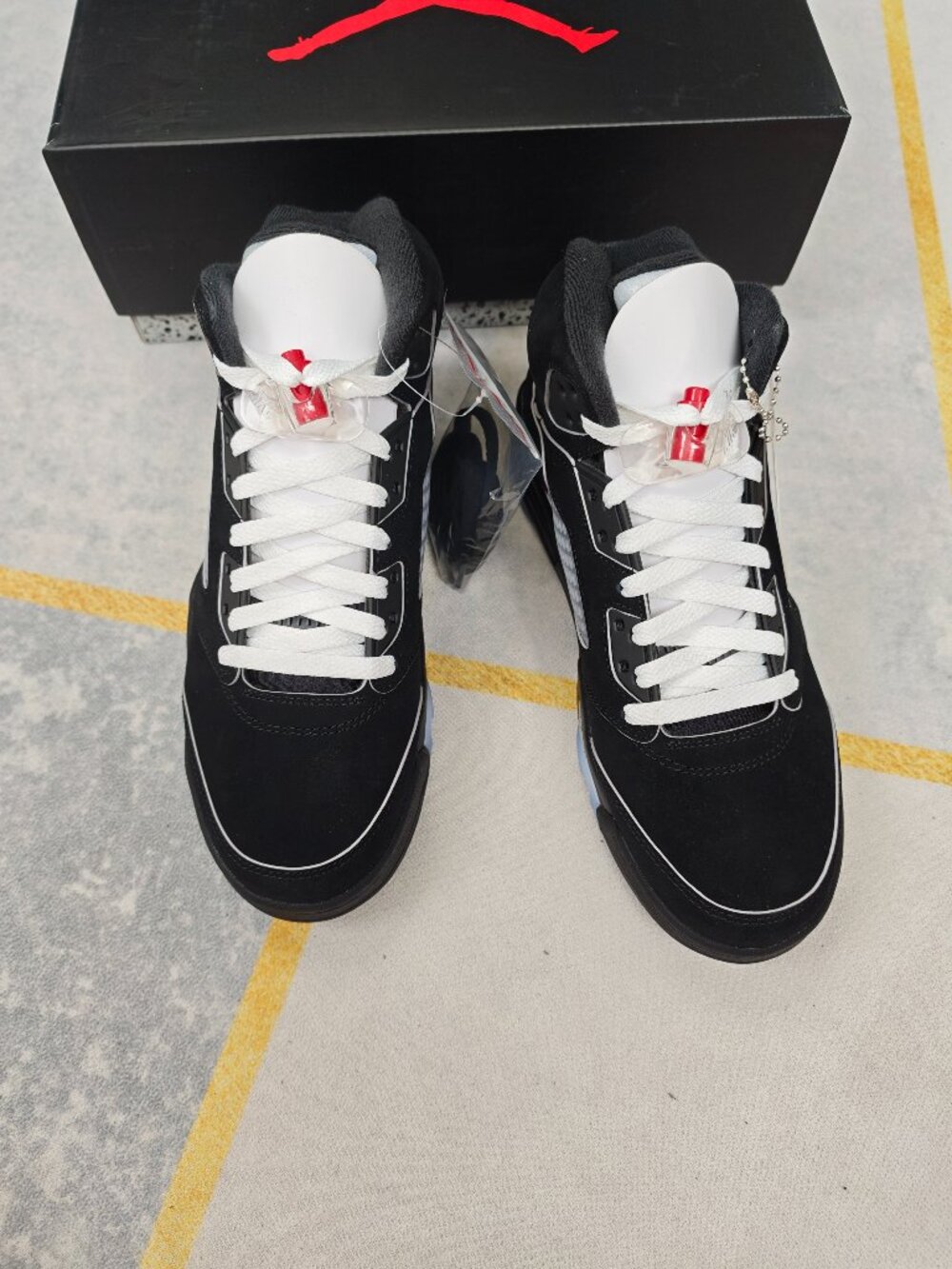 Air Jordan 5 Black Suede High Top Sneakers
